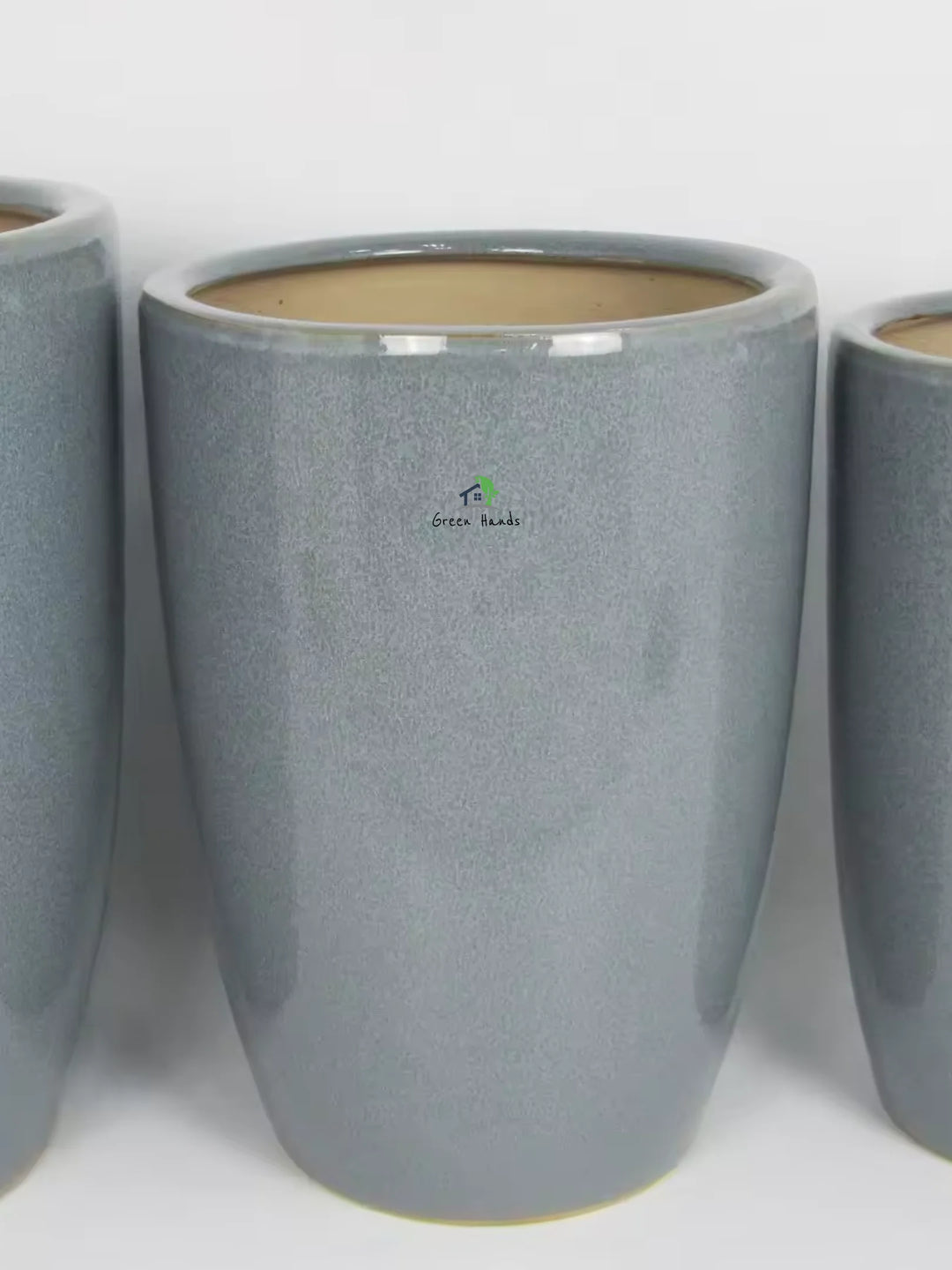 Tall Grey Ceramic Pots | Premium Indoor Plant Pots UAE – Green Hands