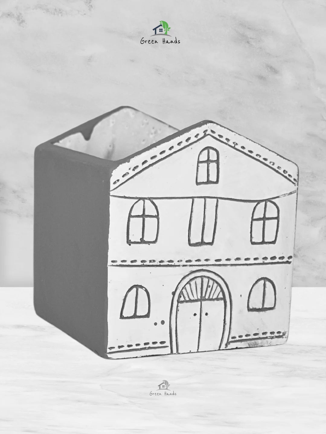 White Cement House Shaped Planter: A Whimsical Touch to Your Indoor Garden