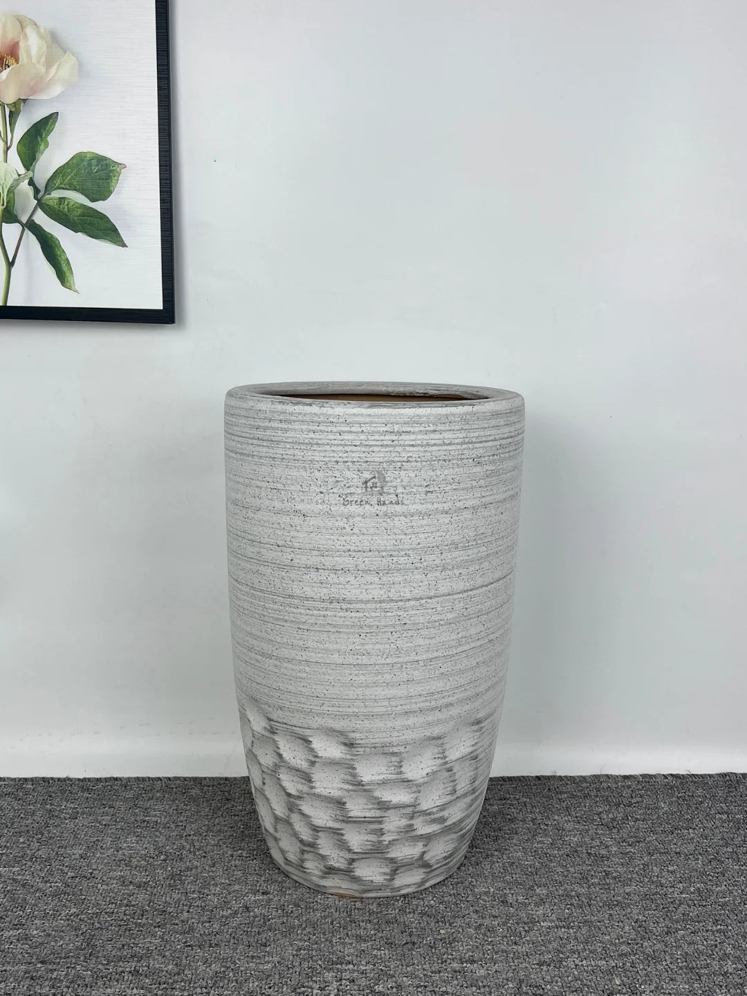 Modern Tall Ceramic Grey Honey Comb Pots: Elegance and Functionality Combined Set