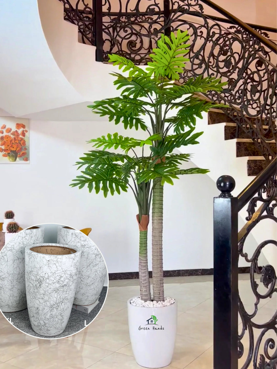 palm philodendron Artificial Twin Philodendron Palm 280cm