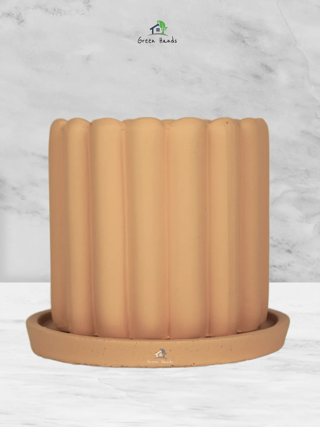 Scandinavian Style Terracotta Pot with Fluted Design - Fashinable and Elegant