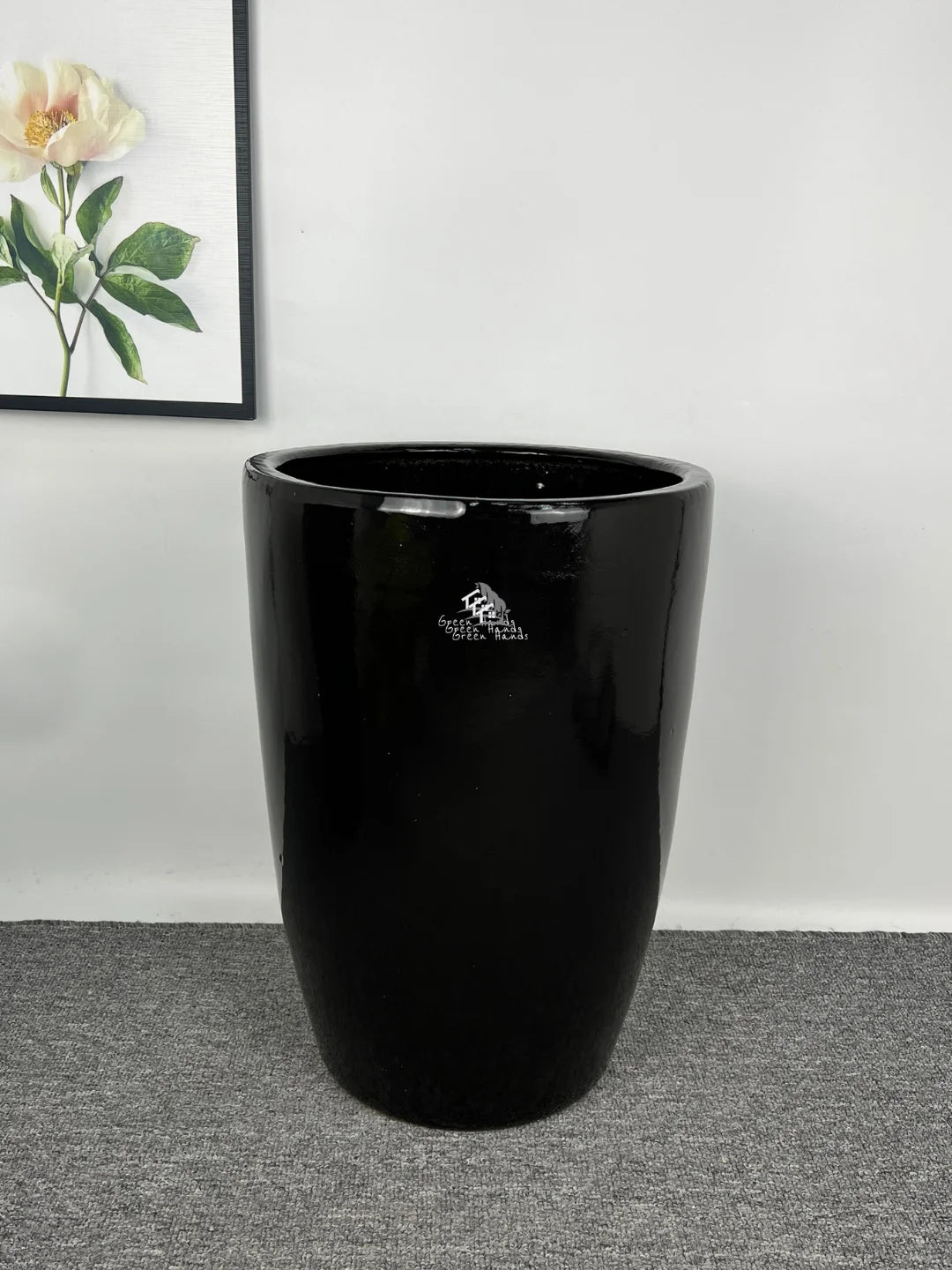 black gloss ceramic plant pots Tall Black Ceramic Pots