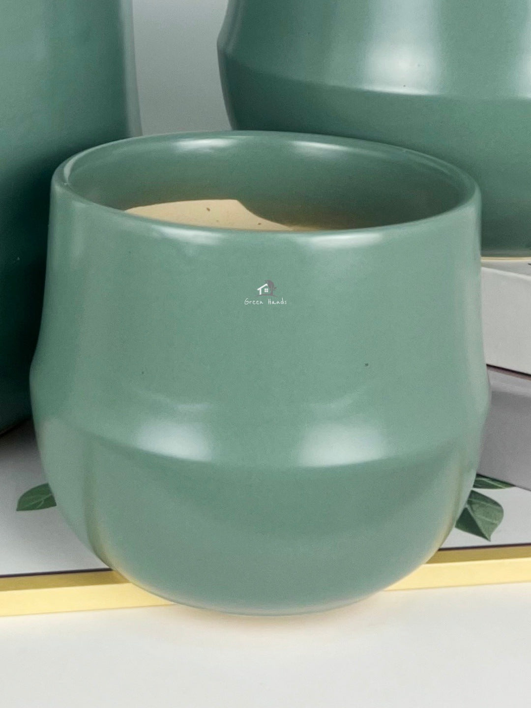 Chic Jade Green Ceramic Pots in UAE