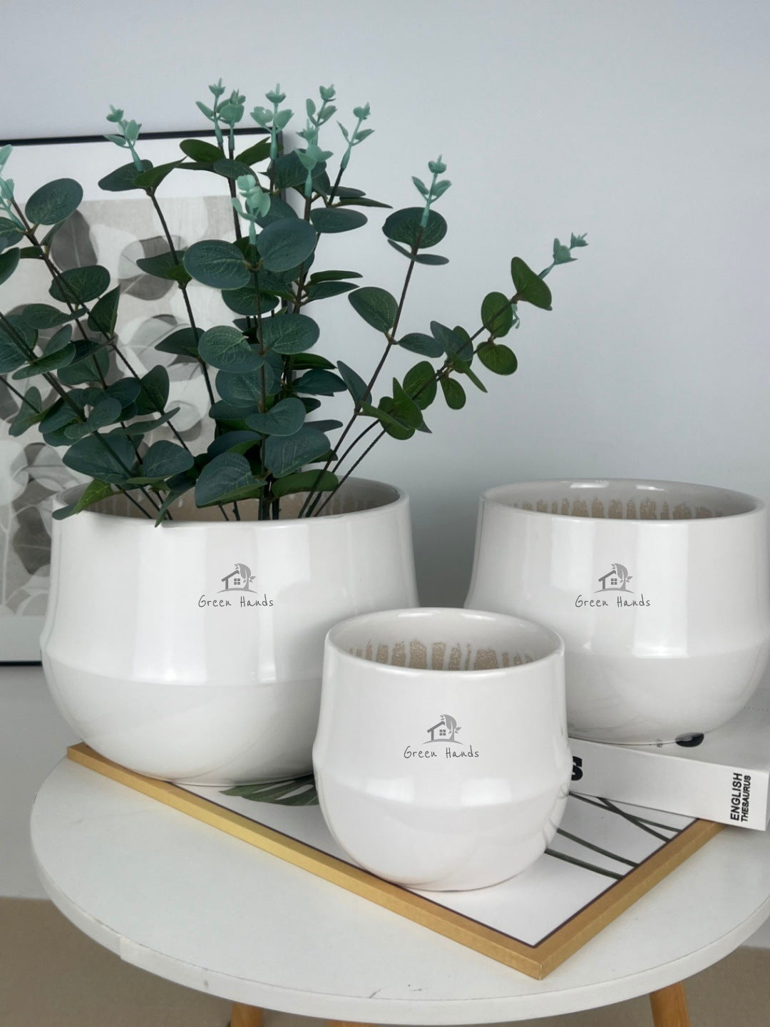 Luxury White Glossy Ceramic Pots in UAE: Modern, Chic Décor for Desktop Plants | Available in Dubai & Abu Dhabi
